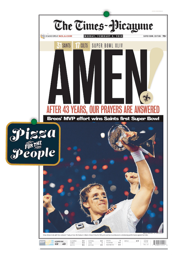 Saints championship newspaper