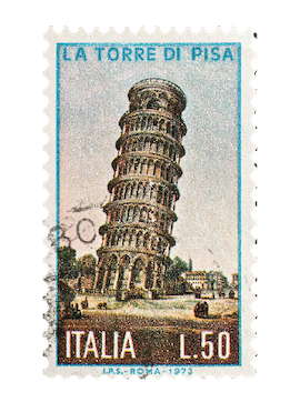stamp of Italy's Leaning Tower of Pisa